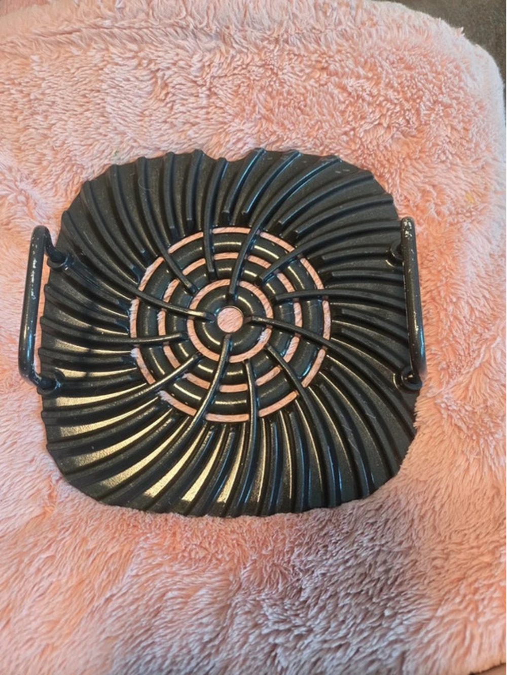 Vintage Black Cast Iron Trivet with Handles